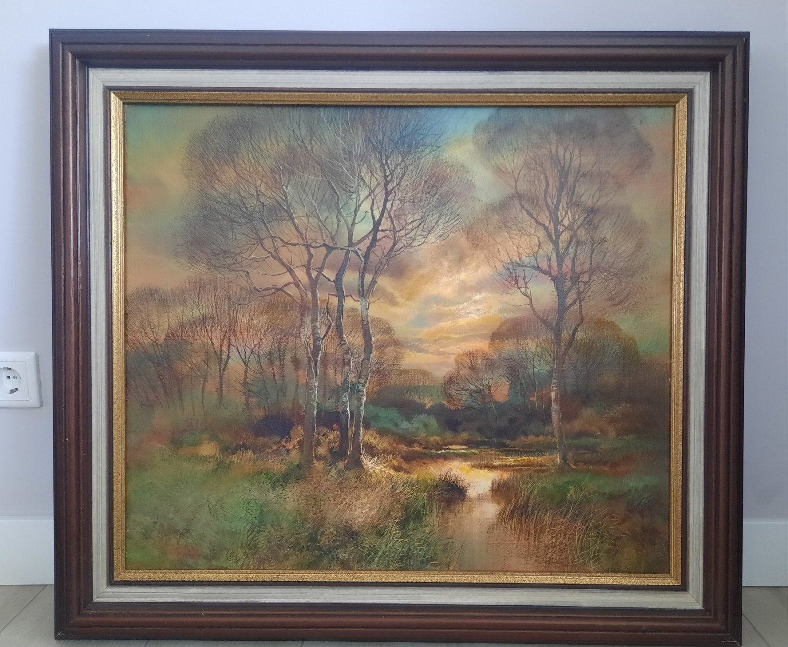 Sfeervol Landschap Schilderij - Olieverf op Doek, Ophalen of Verzenden, Landschap