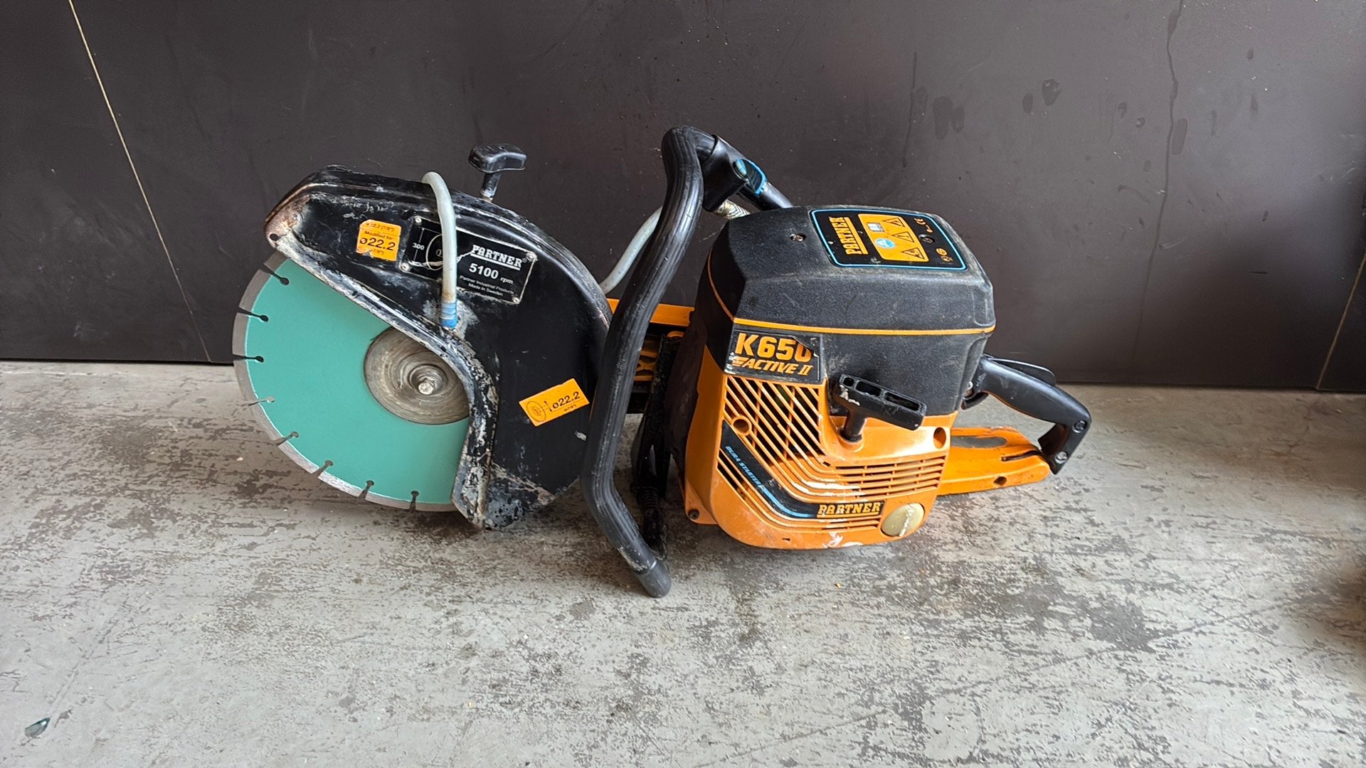 Banden zaag/motor slijper partner, Ophalen of Verzenden, Zo goed als nieuw, 1200 watt of meer, 30 tot 70 mm