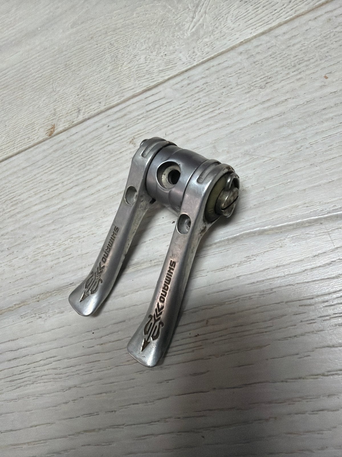 Vintage Shimano schakel hendel, Gebruikt, Ophalen of Verzenden, Derailleur of Ketting, Aluminium