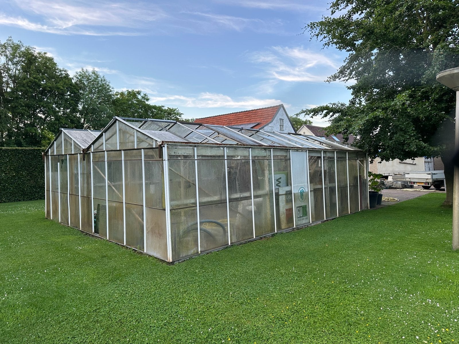 Grote kas voor tuin of kwekerij, Tuin en Terras, Ophalen, Gebruikt, Kweekkas, Glas
