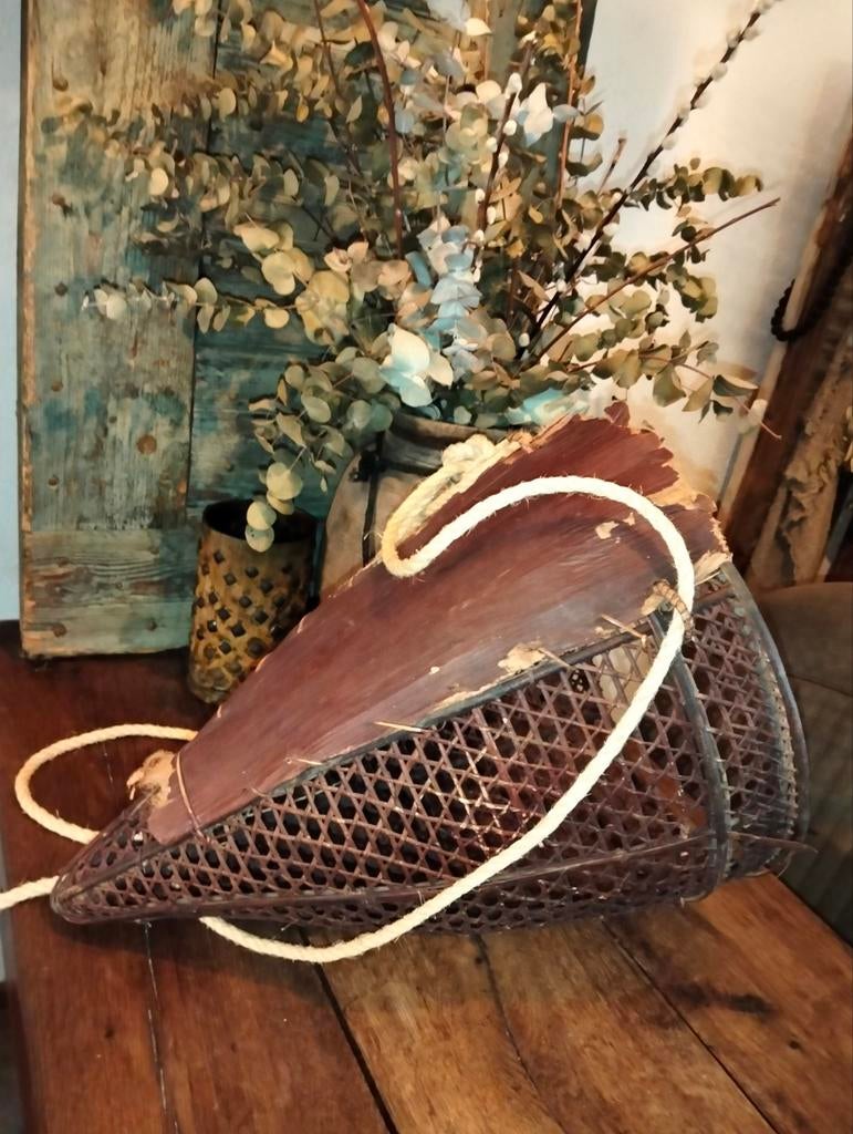 Mooie brocante antieke grote plukmand uit India Indië, Ophalen