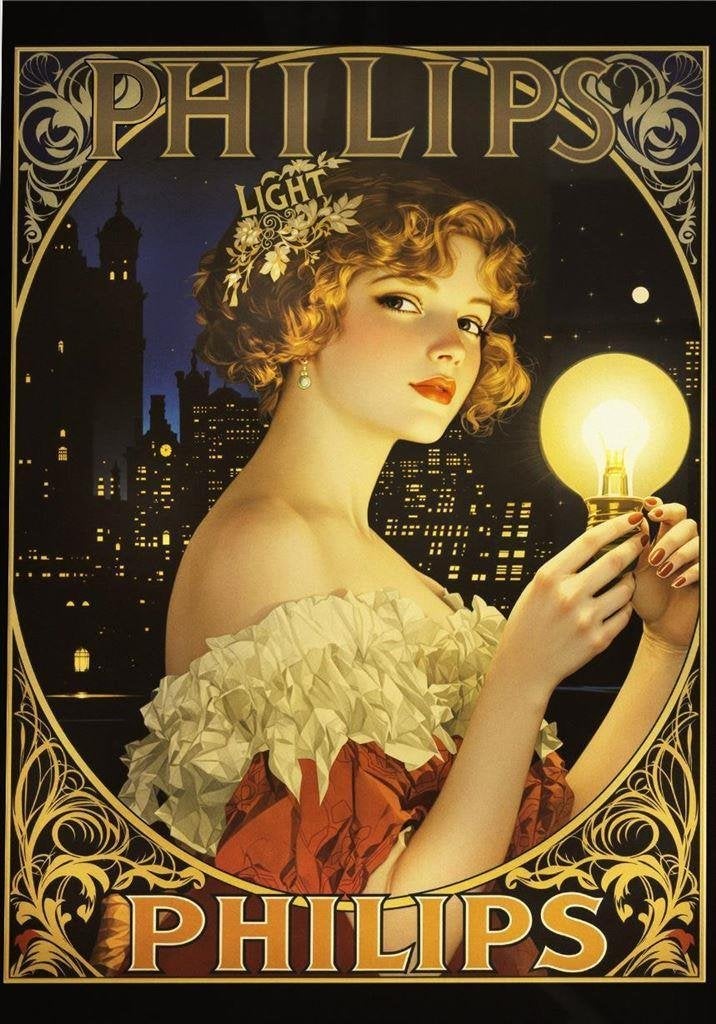 PHILIPS Lamp Vintage Poster affiche Alphonse Mucha 2, Verzenden