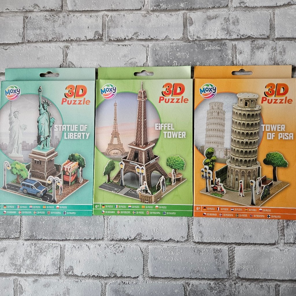 3D foam puzzels bundel gebouwen Eiffeltoren pisa vrijheidsbe, Ophalen of Verzenden, Minder dan 500 stukjes, Nieuw, Rubik's of 3D-puzzel