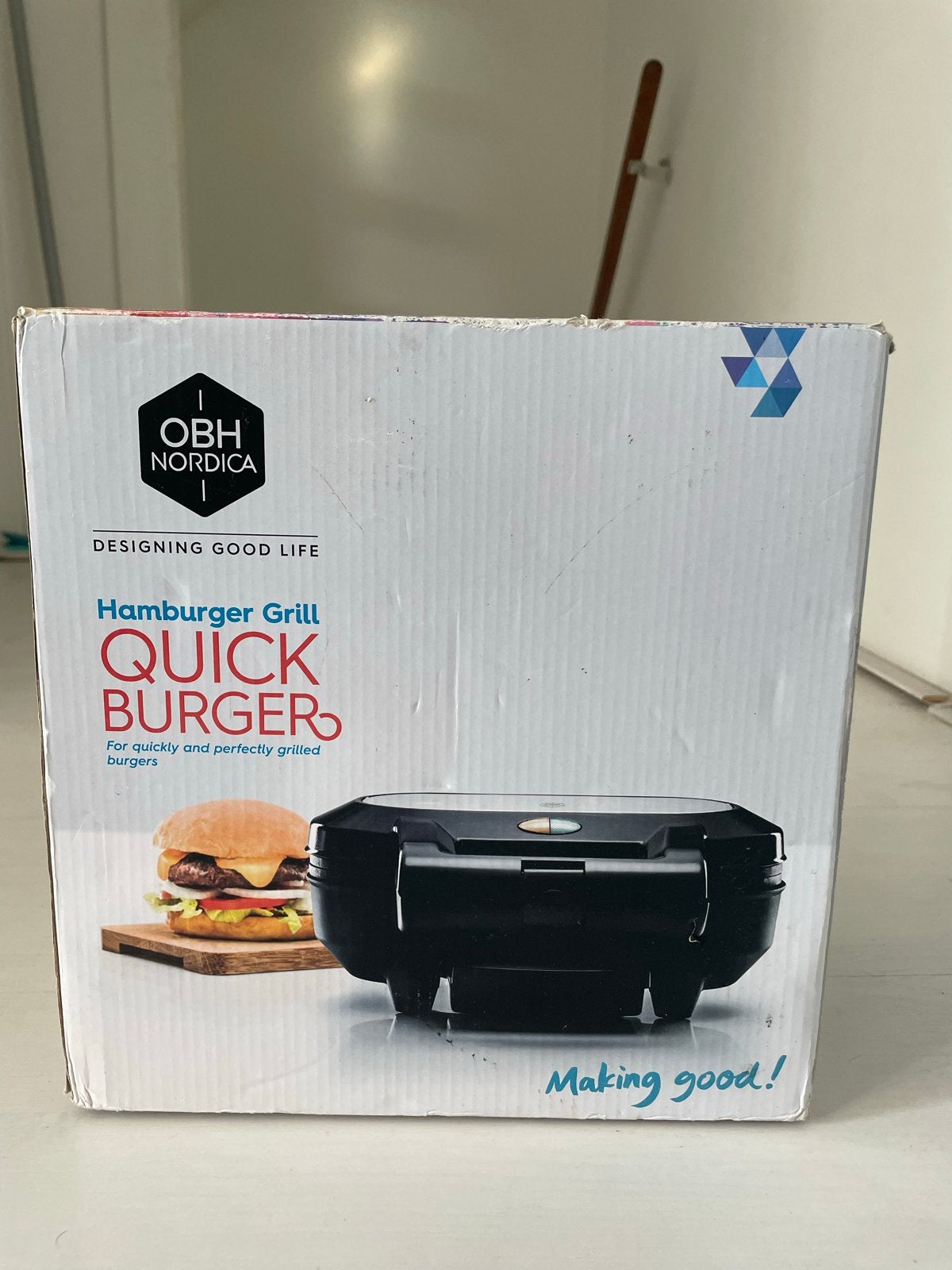 OBH Nordica Quick Burger Grill - Hamburger Maker, Ophalen of Verzenden, Zo goed als nieuw, Tafelgrill