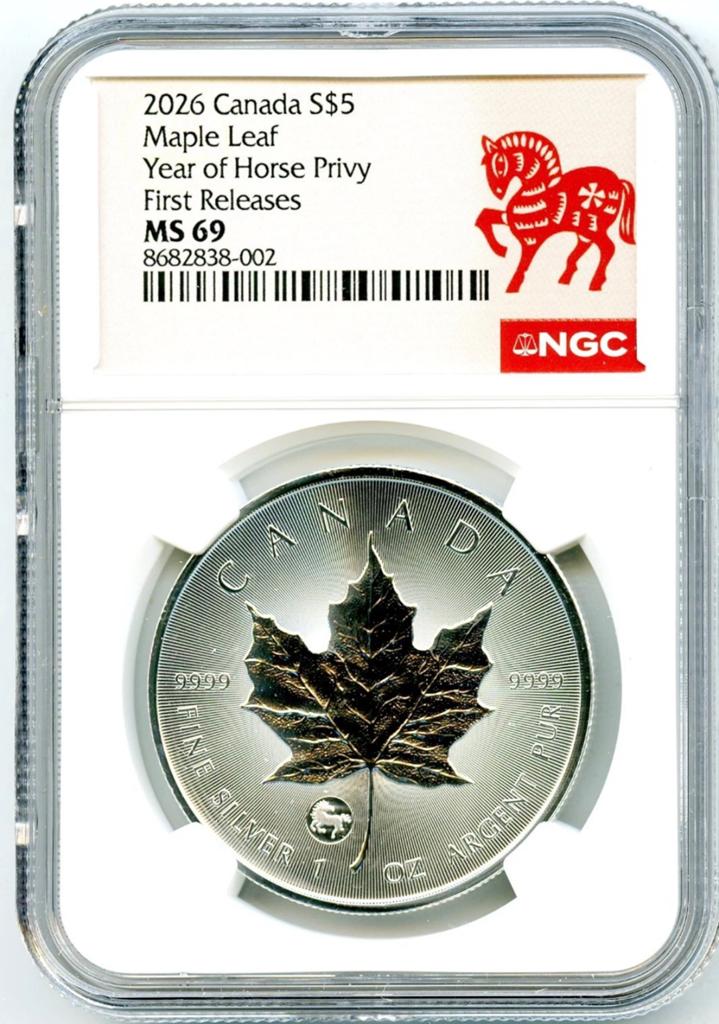 2026 Canada $5 Maple Leaf Jaar van het Paard Zilveren Munt, Ophalen of Verzenden, Zilver