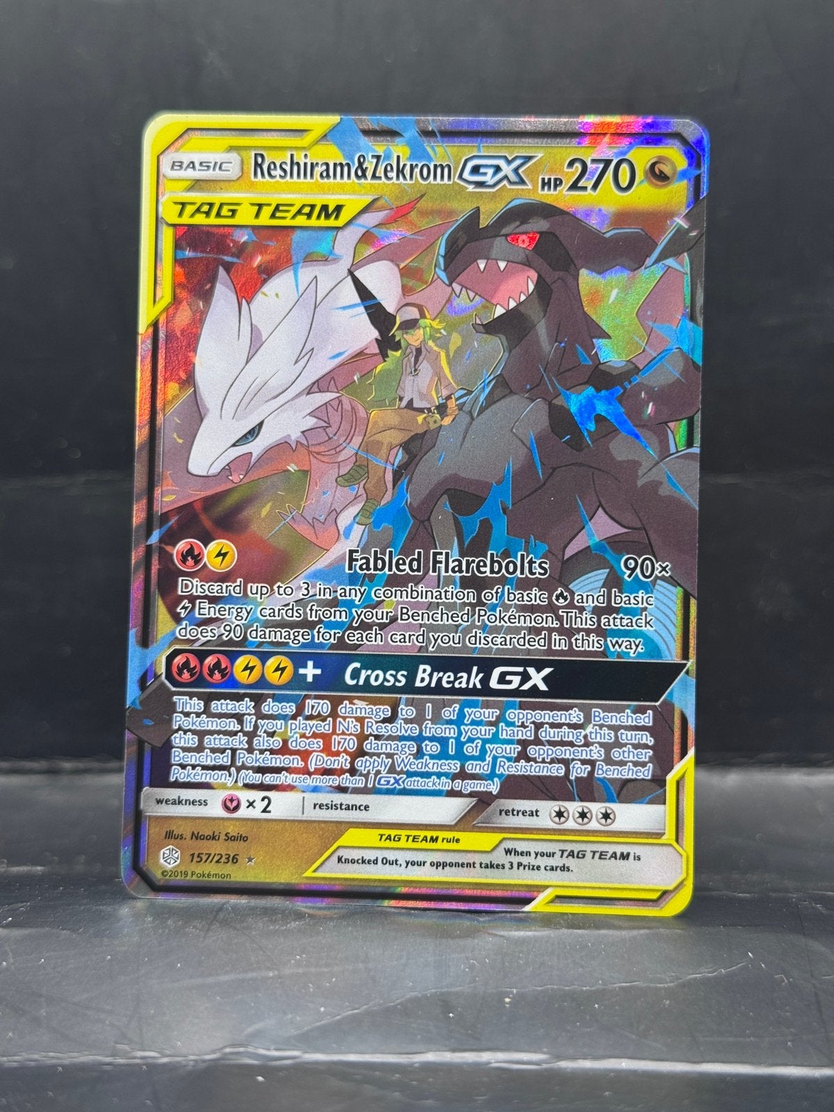 Pokemon Cosmic Eclipse - Reshiram & Zekrom Gx 157/236 TAG, Ophalen of Verzenden, Zo goed als nieuw