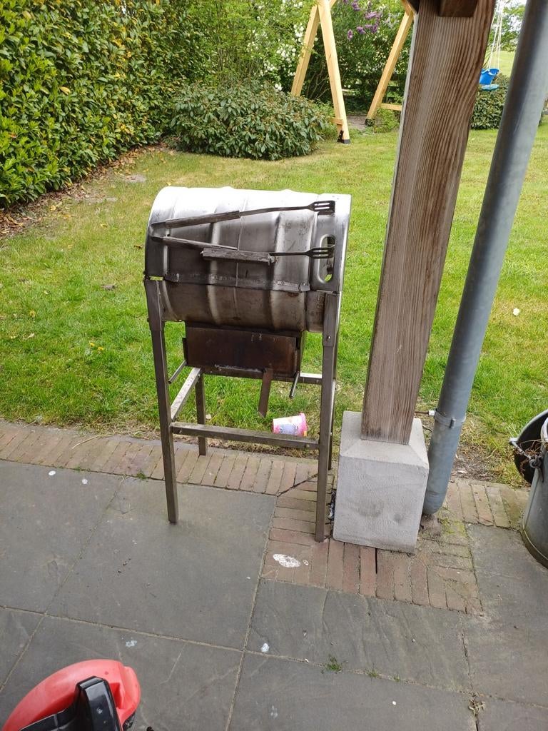 Robuuste RVS BBQ van biervat - Uniek en Duurzaam, Ophalen of Verzenden, Gebruikt, Zelfbouw