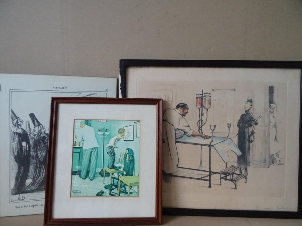 Set vintage medische prenten Norman Rockwell Gaston Hoffmann, Ophalen of Verzenden