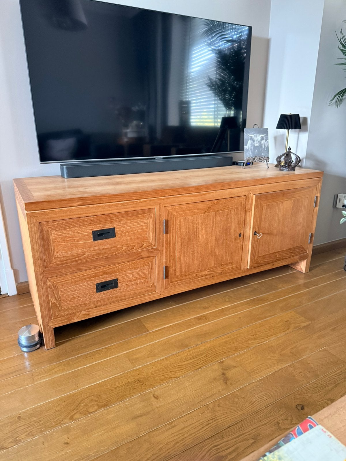 Tv meubel teak, Ophalen, Gebruikt, Teakhout, Minder dan 100 cm