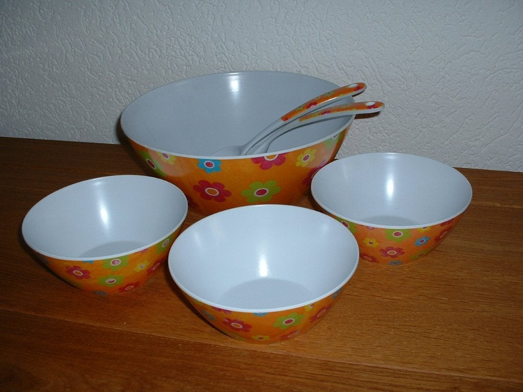 Sla schalen met lepels, Ophalen, Kunststof, Overige stijlen, Schaal of Schalen