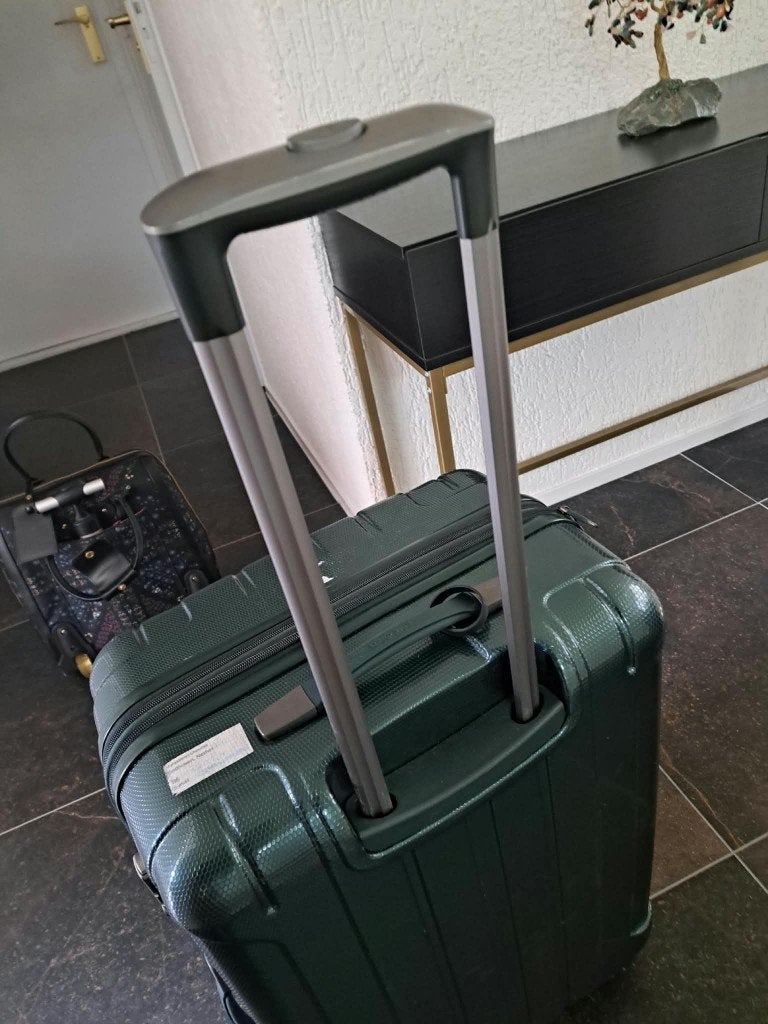 Groen Samsonite Koffer, Gebruikt, Hard kunststof, 70 cm of meer, Wieltjes
