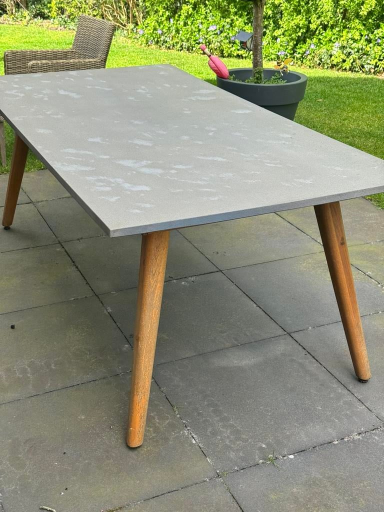 Zware beton look tuin tafel, Tuin en Terras, Tuintafels, Ophalen, Gebruikt, Rechthoekig, Overige materialen
