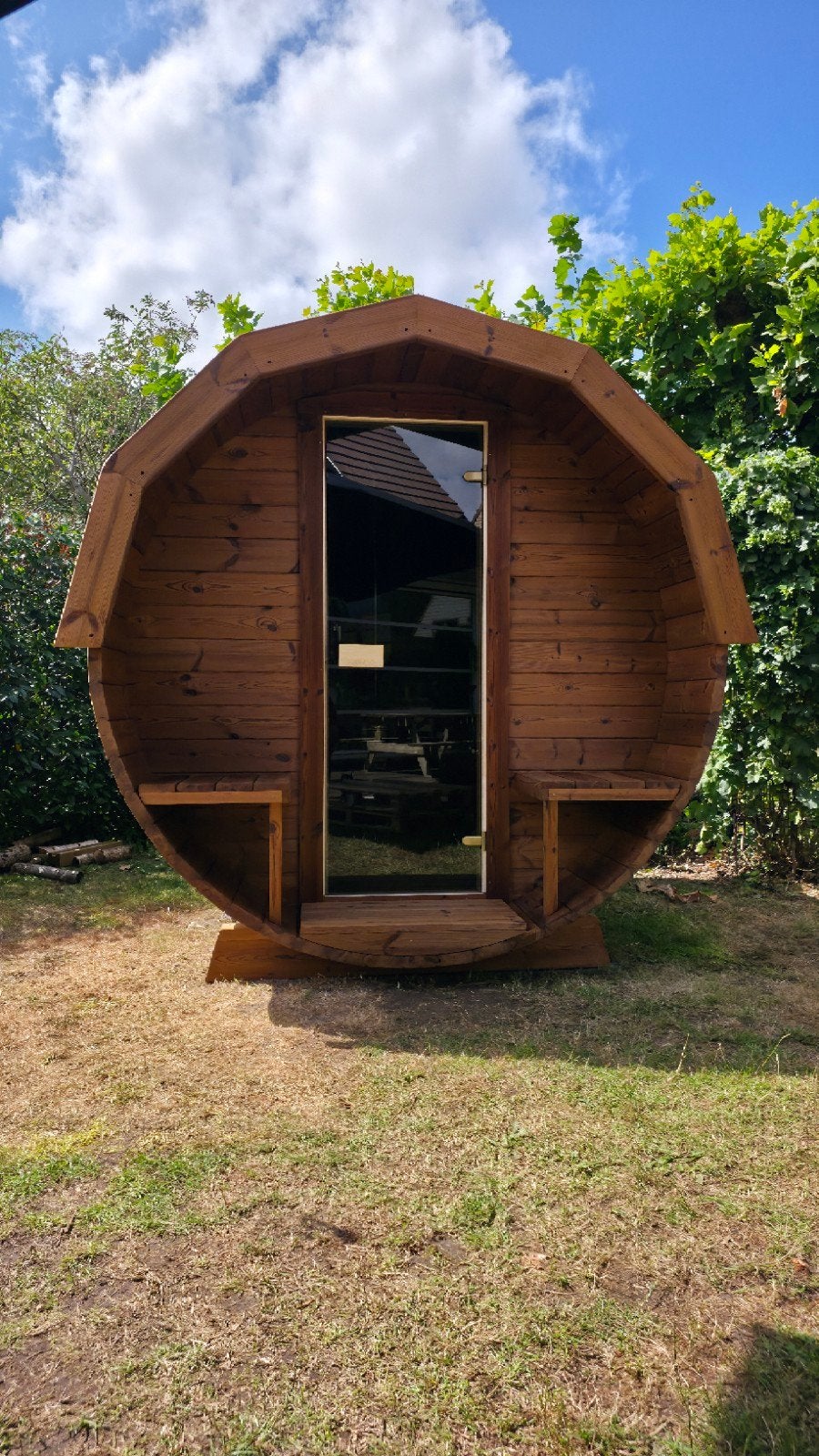 2,5M Barrel Sauna Gratis Levering en Plaatsing - 10% KORTING, Ophalen of Verzenden, Nieuw, Complete sauna