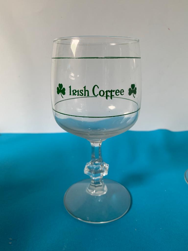 Set van 6 Irish Coffee glazen met klavertje vier 15cm hoog, Ophalen of Verzenden, Zo goed als nieuw, Overige typen