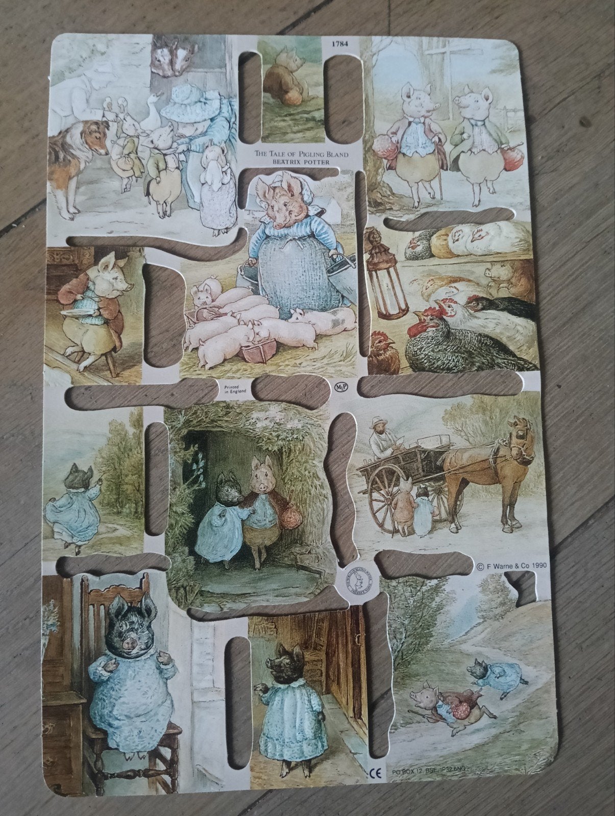 7 vellen Beatrix Potter Poesieplaatjes - The Tale of Pigling, Ophalen of Verzenden