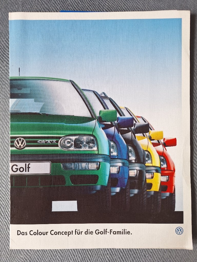 Bochure map VW GOLF COLOUR CONCEPT - 1995 Duits, Verzenden, Gelezen, Volkswagen