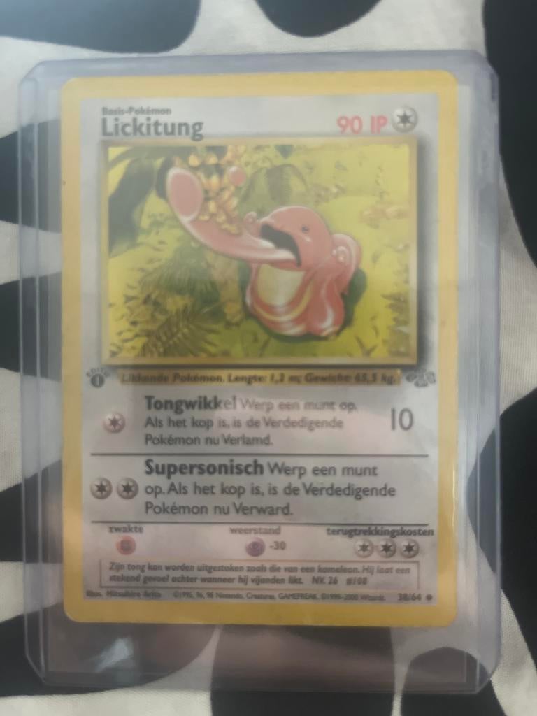 Lickitung Pokémon Kaart 1st Edition - Base Set, Ophalen of Verzenden, Gebruikt, Losse kaart