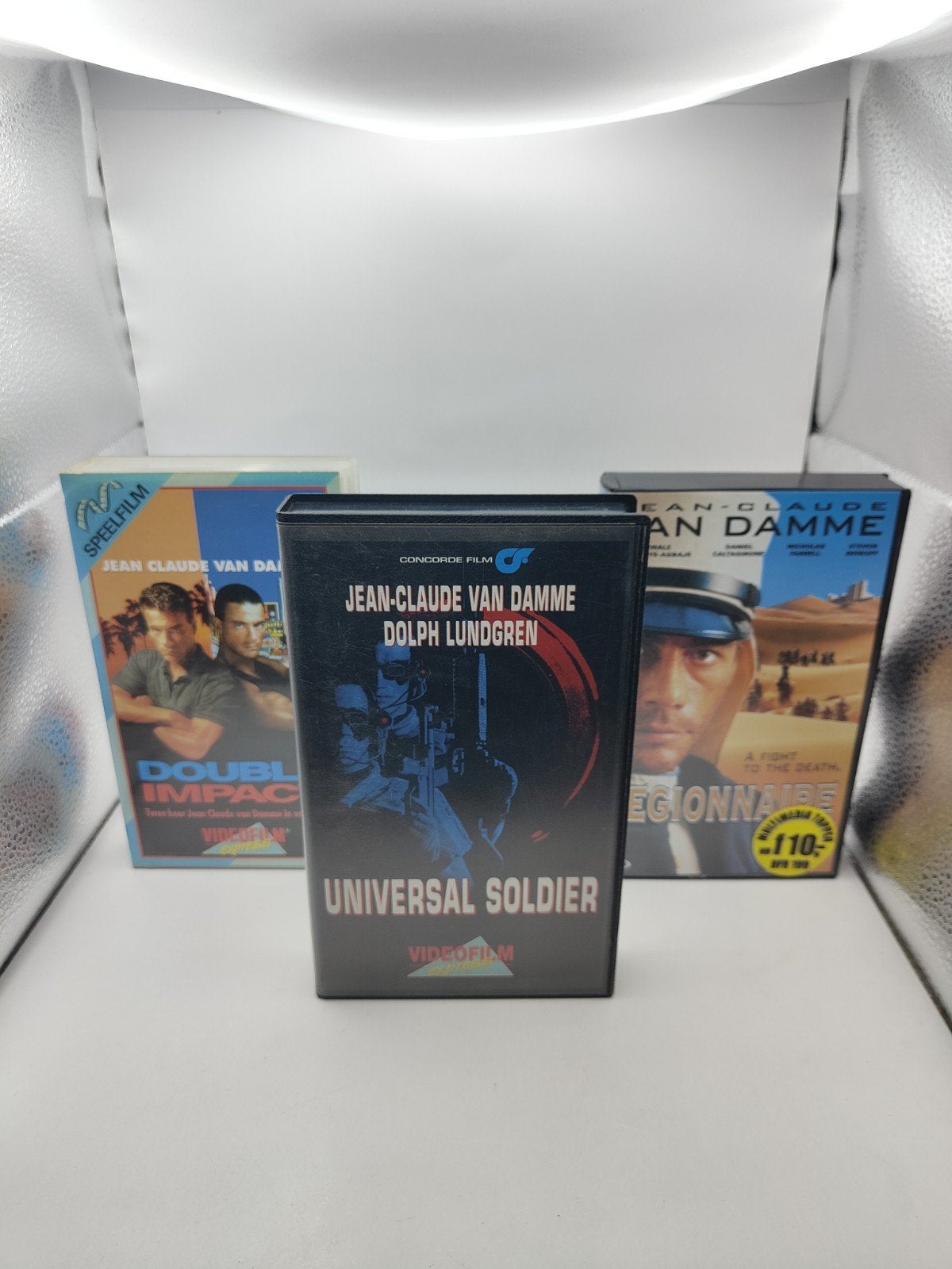 3 J.C Van Damme VHS films: Double Impact, Universal S, Vanaf 16 jaar, Ophalen of Verzenden, Actie en Avontuur, VHS