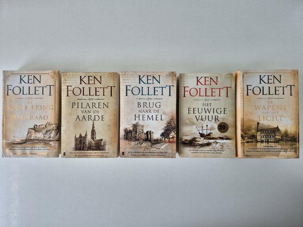 Complete Kingsbridge Saga - Ken Follett - boeken én films!, Boeken, Ophalen of Verzenden, Zo goed als nieuw, Ken Follett