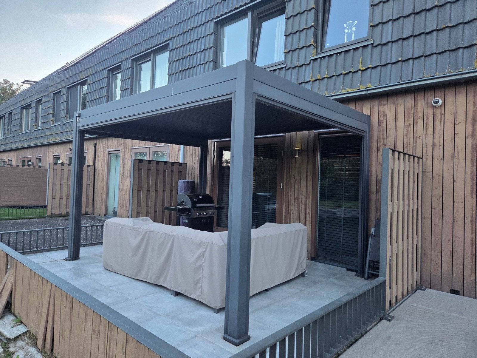 Mirador Overkapping Deluxe Antraciet 400x300 met screens, Ophalen, Zo goed als nieuw