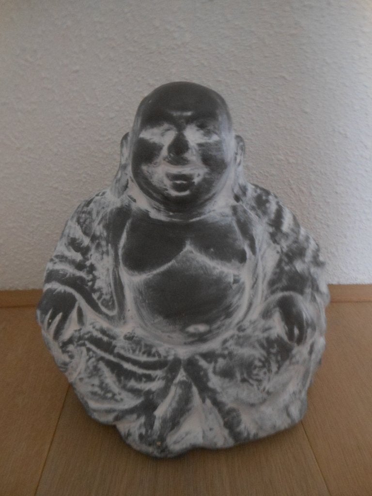 Te koop: Boeddha, boeddhabeeld, grijs, wit, Huis en Inrichting, Ophalen of Verzenden, Nieuw, Overige materialen, Grijs