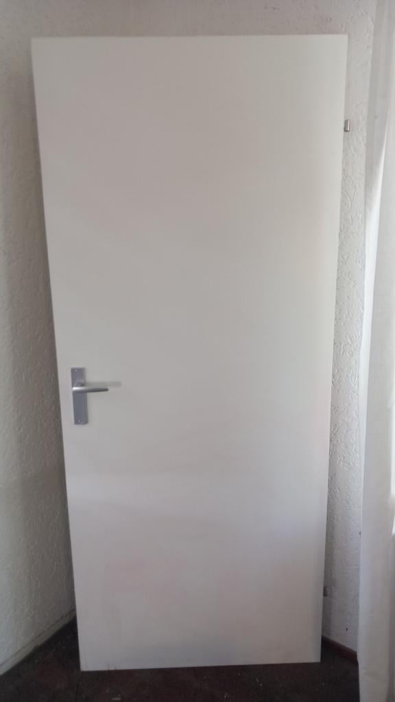 Zgan Witte opdekdeur binnen deur, Ophalen, Zo goed als nieuw, Binnendeur, 200 tot 215 cm