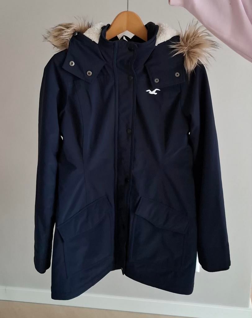 Hollister donkerblauw jack maat s, Kleding | Dames, Jassen | Winter, Ophalen of Verzenden, Zo goed als nieuw, Maat 38/40 (M), Blauw