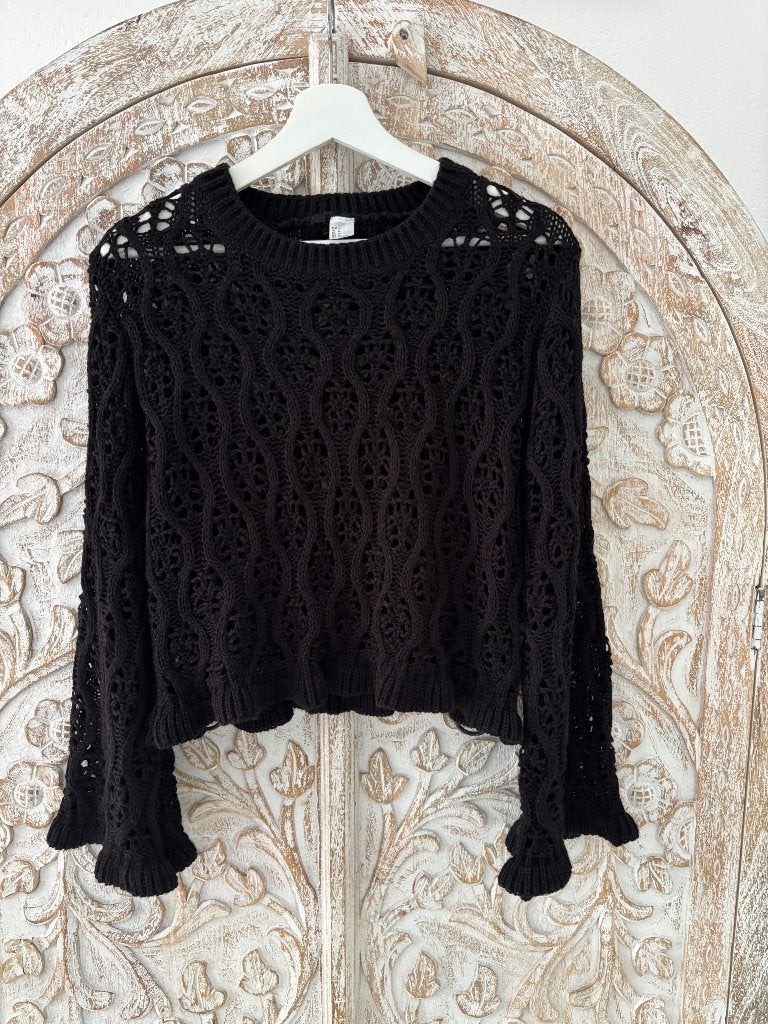 Zwarte trui wijde mouwen, Maat 38/40 (M), H&M, Zwart, Ophalen of Verzenden