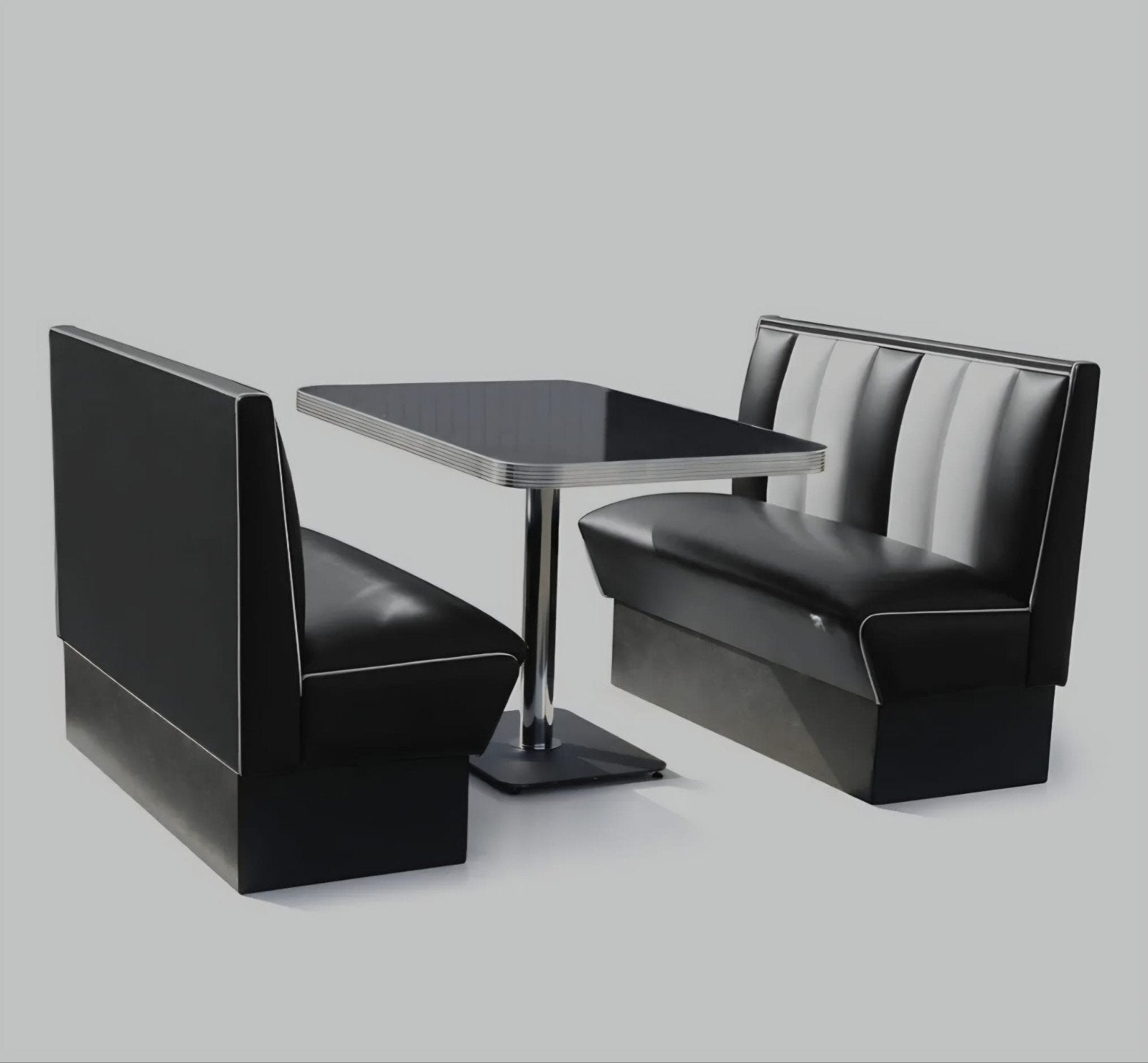 FIFTIES SIXTIES ZWART WITTE  BEL AIR  DINERSET, Ophalen, Zwart, Vijf, Zes of meer stoelen, Metaal