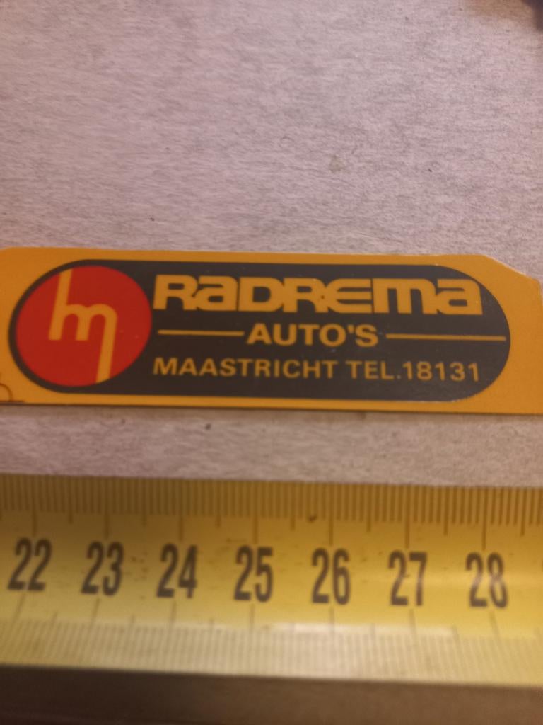 Rademaker auto,s maastricht, Verzamelen, Ophalen of Verzenden, Zo goed als nieuw