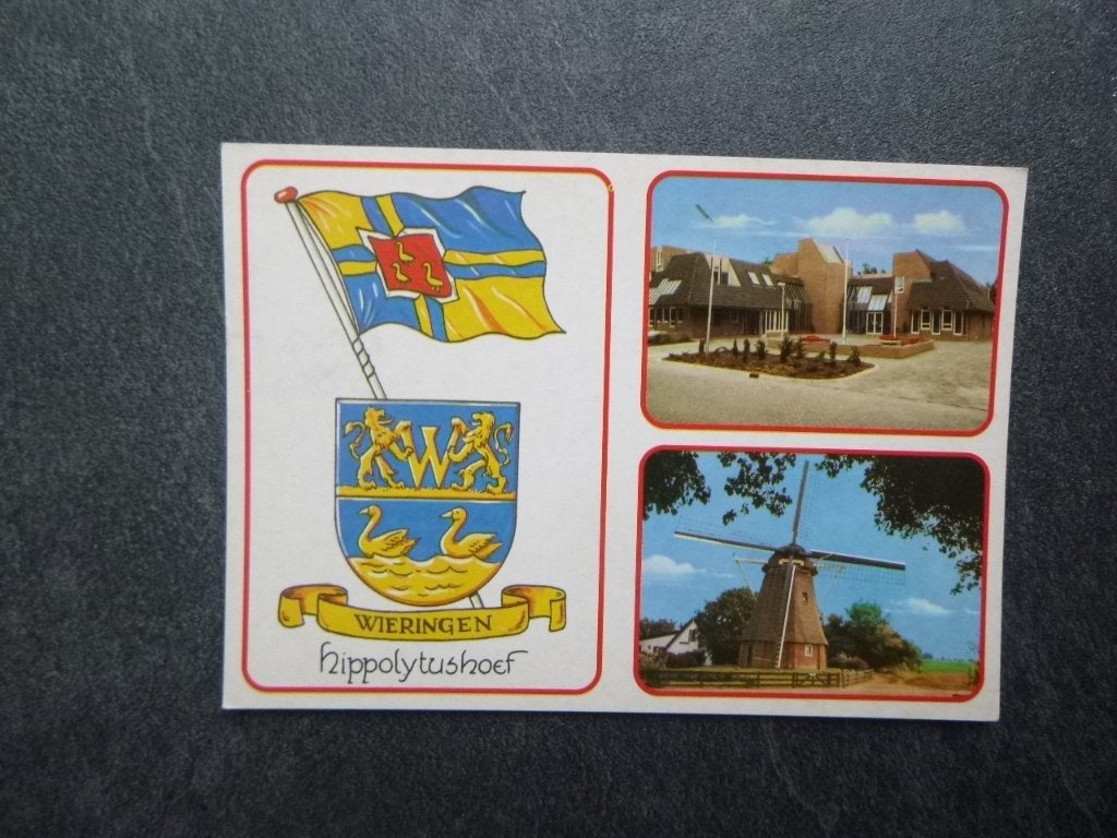 Wieringen, Hippolytushoef, gemeentehuit/korenmolen, Verzenden, 1980 tot heden, Gelopen, Noord-Brabant