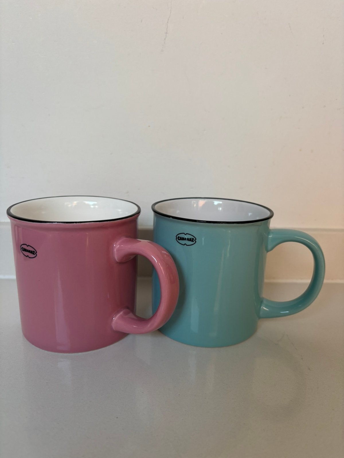 Cabanaz koffie Thee mok 250ML keramiek 2 stuks, Huis en Inrichting, Gebruikt, Overige merken, Keramiek, Ophalen of Verzenden