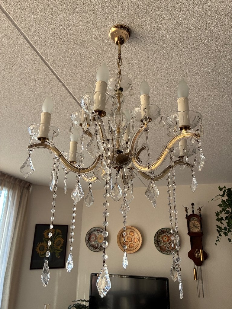 2 prachtige kroonluchters, Ophalen, Zo goed als nieuw, Glas, E14 (klein)