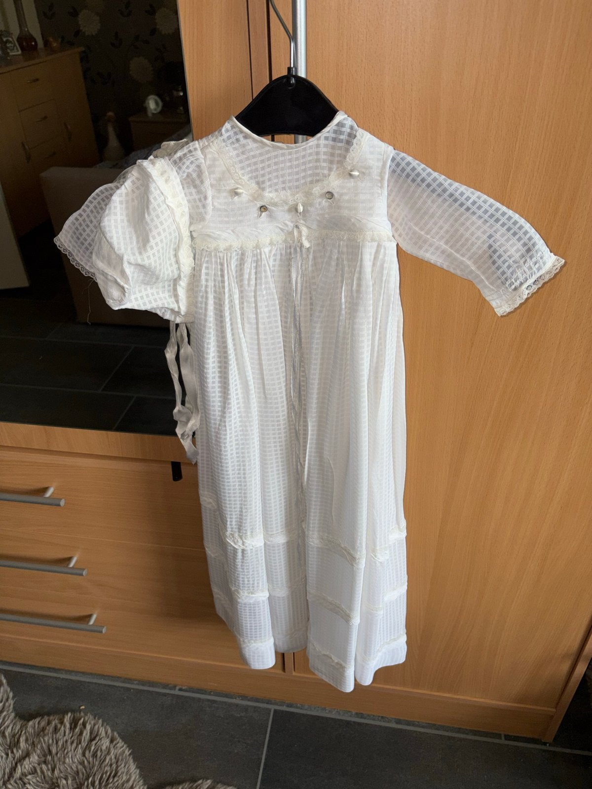 Prachtige witte doopjurk met kanten details, Kinderen en Baby's, Ophalen of Verzenden, Zo goed als nieuw, Jongetje of Meisje