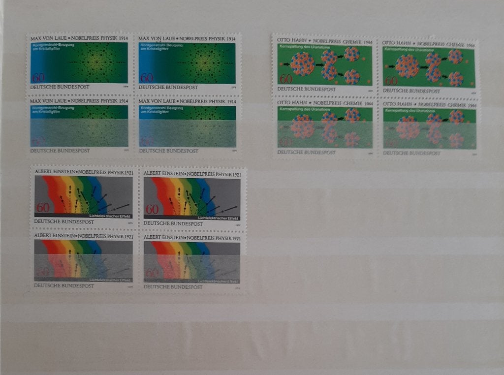 Duitsland 1979 Nobelprijswinnaars Einstein, Hahn, Laue, Ophalen, BRD, Postfris
