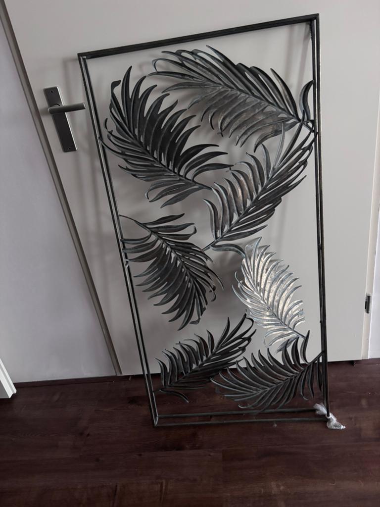 Wanddecoratie metaal met palmbladeren, Ophalen, Metaal, Wandsculptuur, Gebruikt