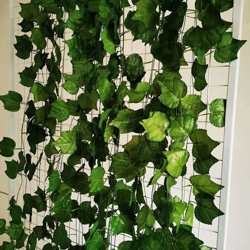 12x Kunst Druiven Bladeren Slinger Nep Plant Hangplant Druif, Verzenden, Nieuw, Kunstplant