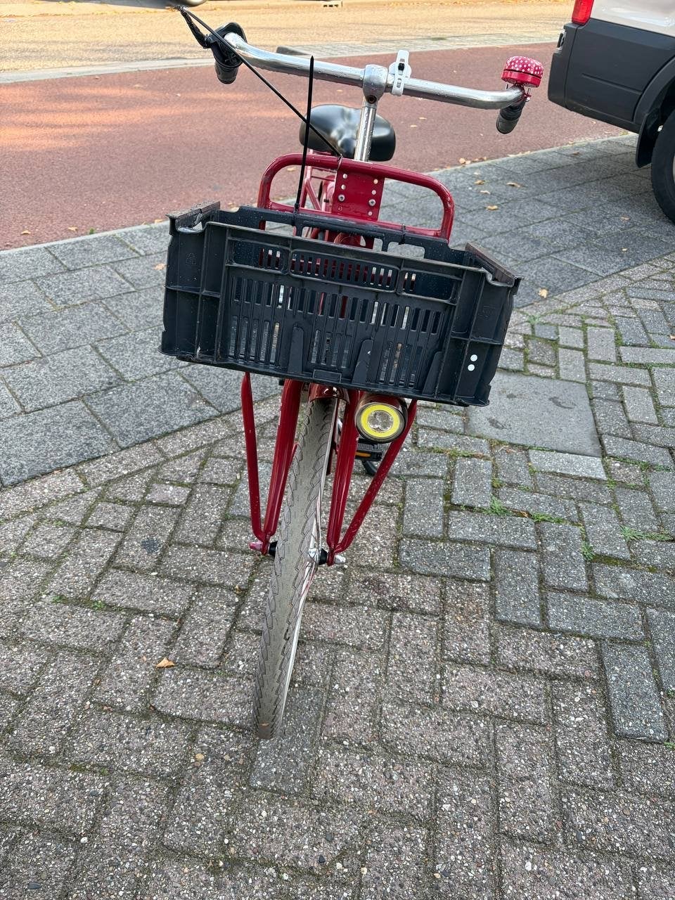 Kinderfiets rood met mand - Geschikt tot 12 jaar, Fietsen en Brommers, Ophalen of Verzenden, Gebruikt, Terugtraprem, 20 inch of meer