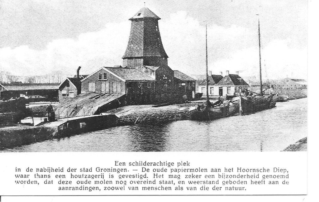 Ansichtkaart Groningen: Oude Papiermolen 1924, Ophalen of Verzenden, 1960 tot 1980, Ongelopen, Groningen