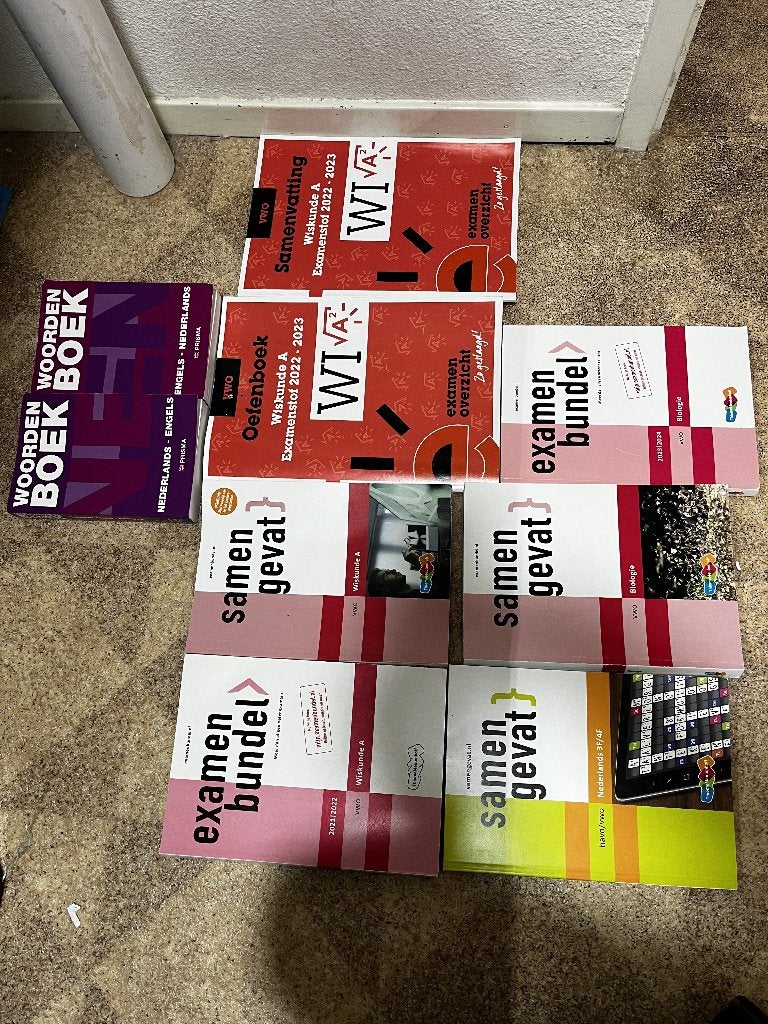 examenbundels vwo en samenvattingen en oefenstof, Boeken, Schoolboeken, Gelezen, VWO, Wiskunde A, Diverse auteurs