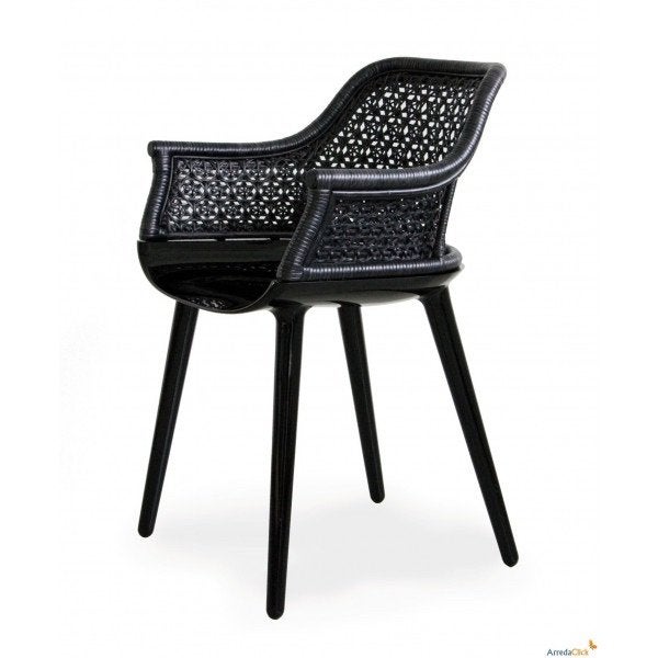 4 x Prachtige zwarte Marcel Wanders Cyborg stoelen webbing, Ophalen, Twee, Zwart, Zo goed als nieuw