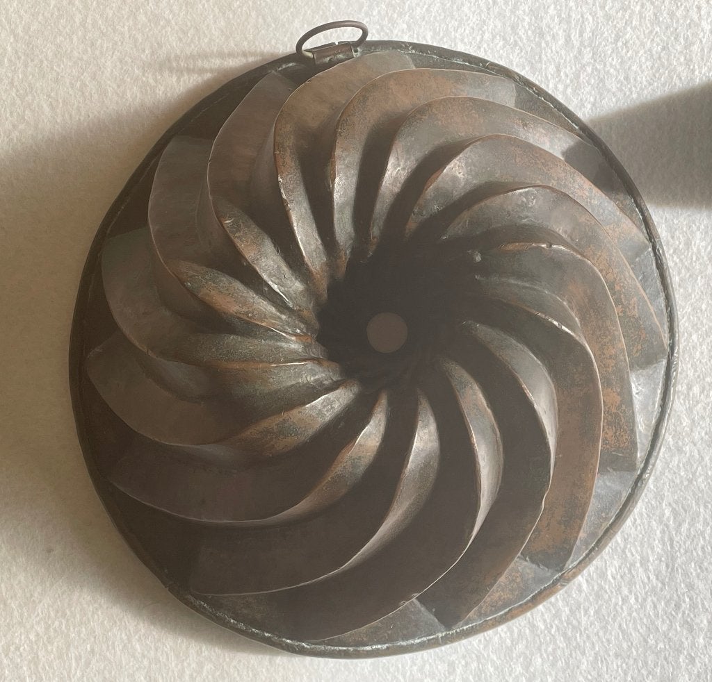 Antieke 19e eeuwse roodkoperen bakvorm tulband vorm, Antiek en Kunst, Ophalen, Koper