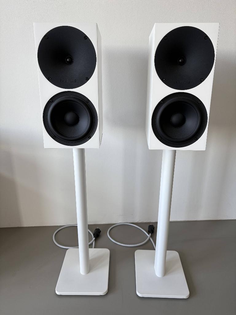Buchardt A500 luidsprekers | Stands | Platin hub, Audio, Tv en Foto, Luidsprekers, Zo goed als nieuw, 120 watt of meer, Front, Rear of Stereo speakers