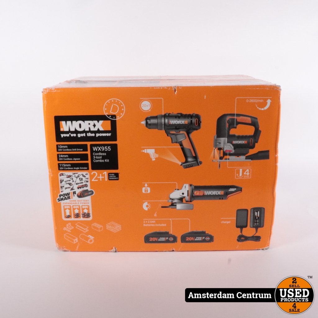 Worx WX955 3-Tool Combo Kit - Nieuw Uit Seal