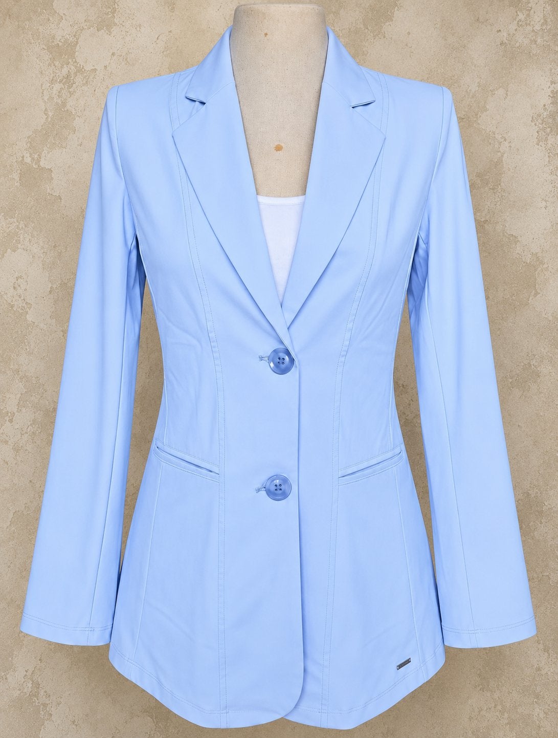 Mi Piace travelstof blazer maat: S of M Light blue, Maat 38/40 (M), Nieuw, Jasje, Verzenden