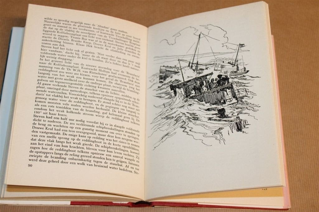 Hier Reddingboot Brandaris — Avontuur op Zee De Booy [1962], Gebruikt, -, Kaart, Foto of Prent, -