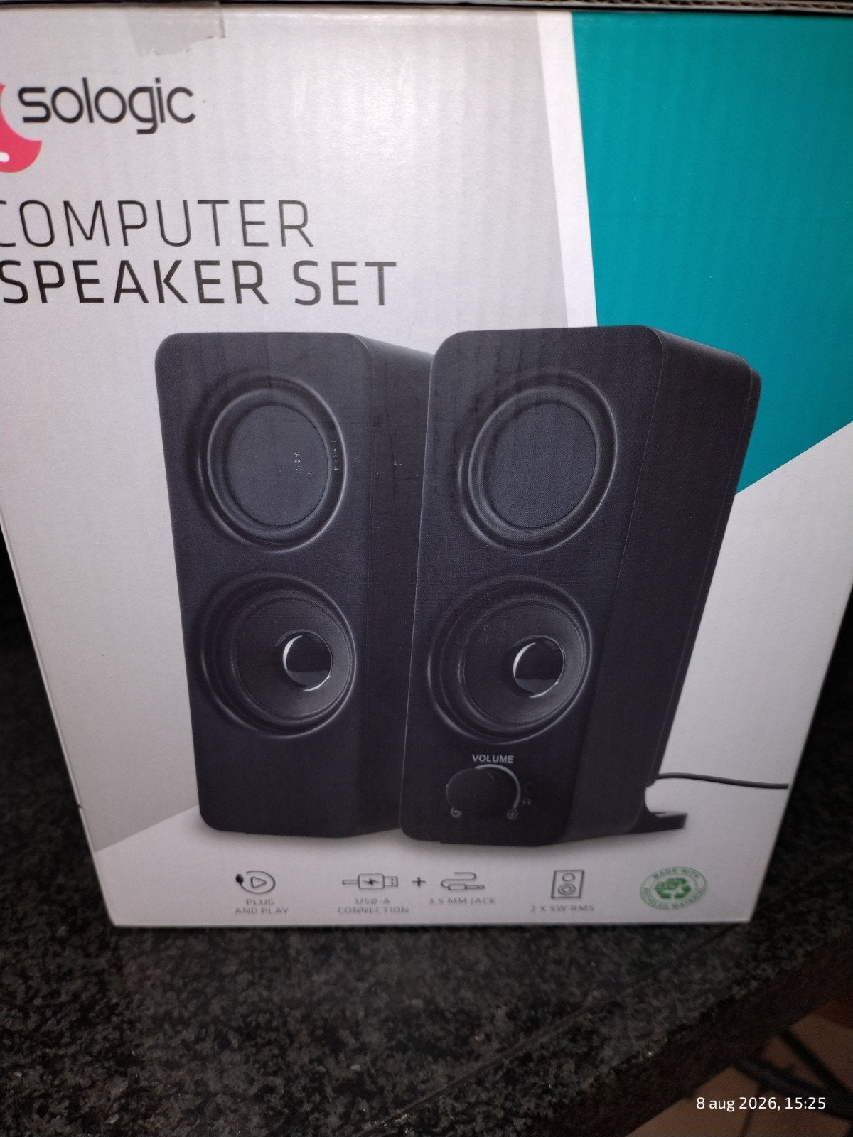 Sologic Computer Speaker Set -Compacte Boxen met Verlichting, Computers en Software, Pc speakers, Ophalen, Nieuw, Audiokanaal 2