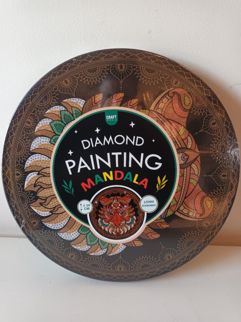 Nieuw diamond painting pakket Mandala Leeuw 30 cm (nr 1), Ophalen of Verzenden, Nieuw, Diamond painting