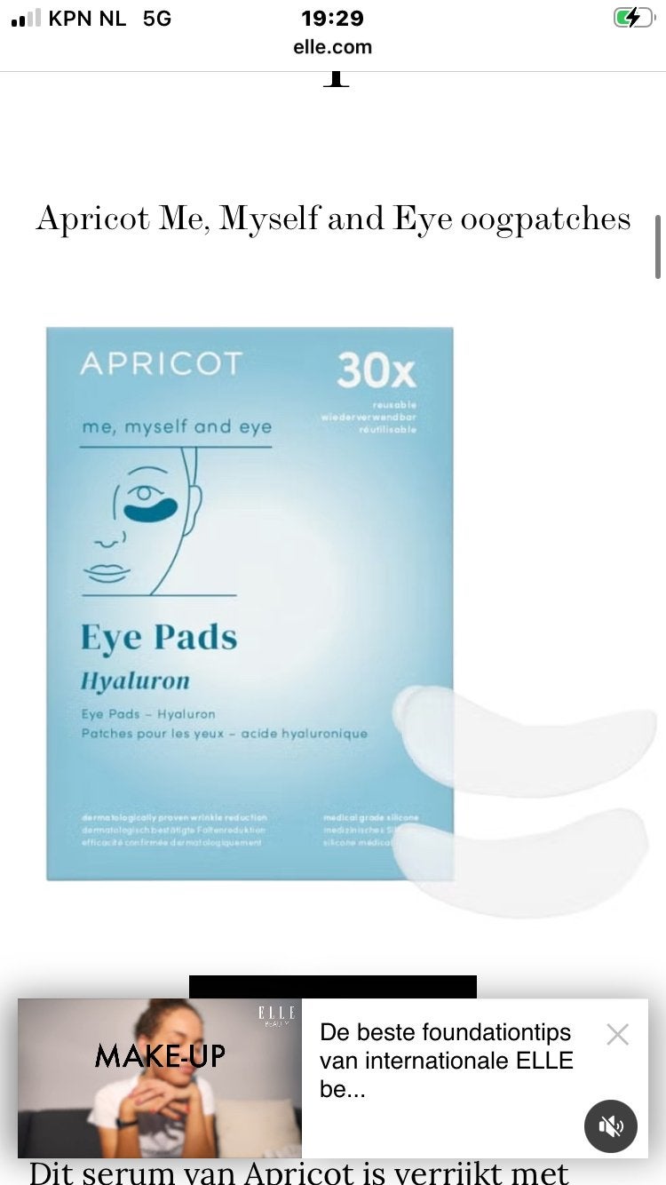 Eye pads, Ophalen of Verzenden, Zo goed als nieuw, Ogen