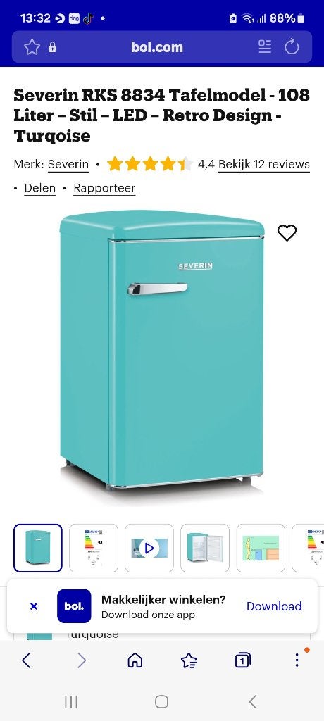 Te koop Severin Retro koelkast 108L, Witgoed en Apparatuur, 85 tot 120 cm, 60 cm of meer, 100 tot 150 liter, Nieuw